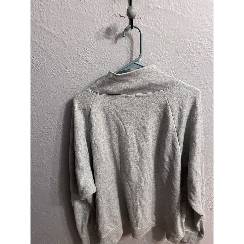J Crew Wide Button Sweatshirt Womens GrayHigh Neck Long Sleeve Size 3X - Picture 3 of 7
